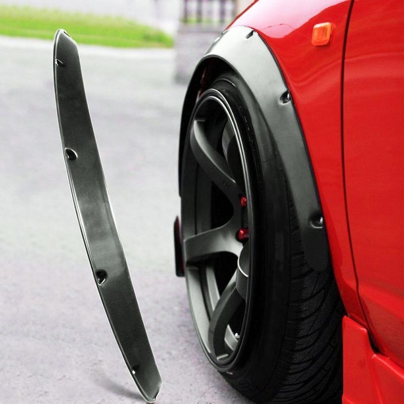 4 Pcs Car Universal Fender Flares Wheel Eyebrow Black Not Painted Wheel Eyebrow