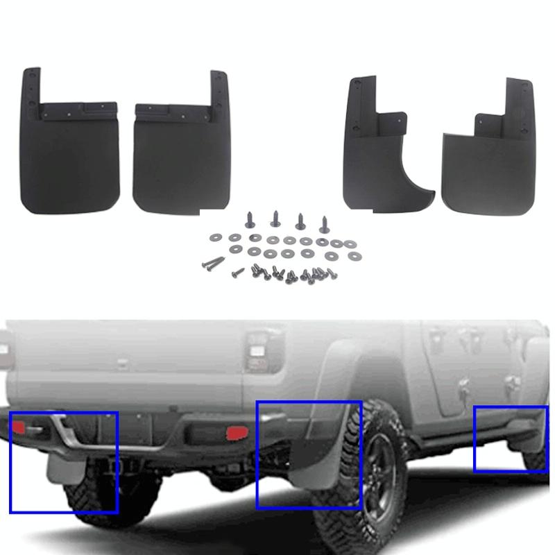 Car Abs Splash Flaps Fender Guard For Jeep Wrangler Jt 2019-2021