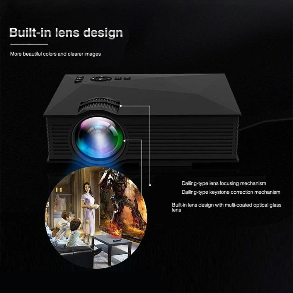 Home Theater Hd 1080P Led Projector - 80 Lumens Usb / Sd / Hdmi / Vga / Ir Support