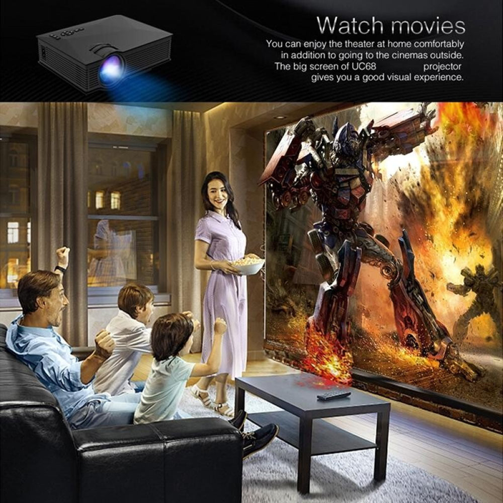 Home Theater Hd 1080P Led Projector - 80 Lumens Usb / Sd / Hdmi / Vga / Ir Support