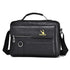 Leather Men Shoulder Bag Business Laptop Case Retro Design - Black