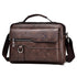 Leather Men Shoulder Bag Business Laptop Case Retro Design - Black