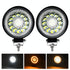 1 Pair 4 Inch Round Double Circle Angel Eye Work Light Black