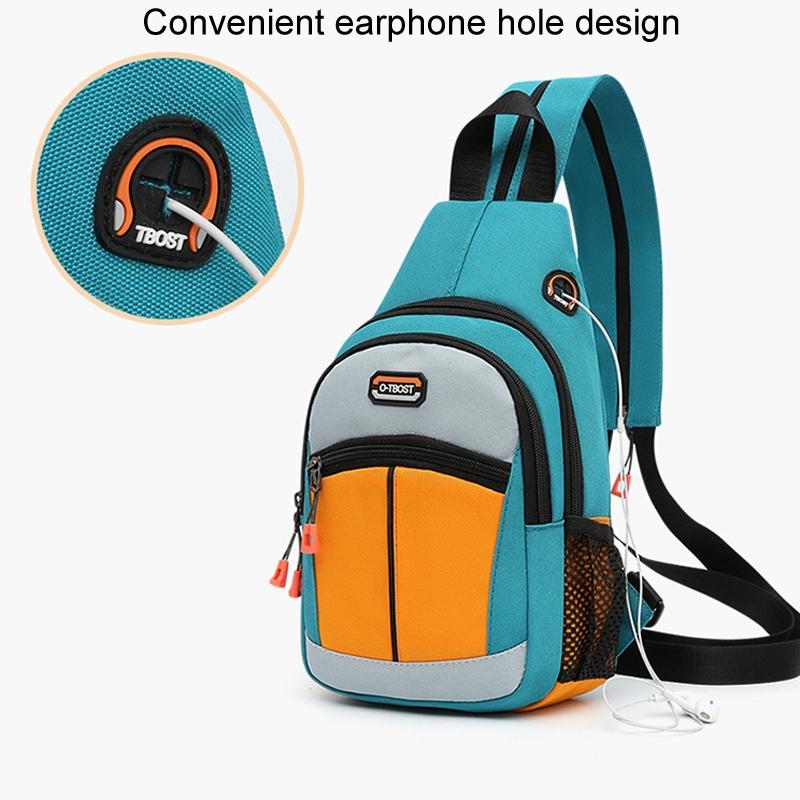 Outdoor Crossbody Bag Earphone Hole - Green