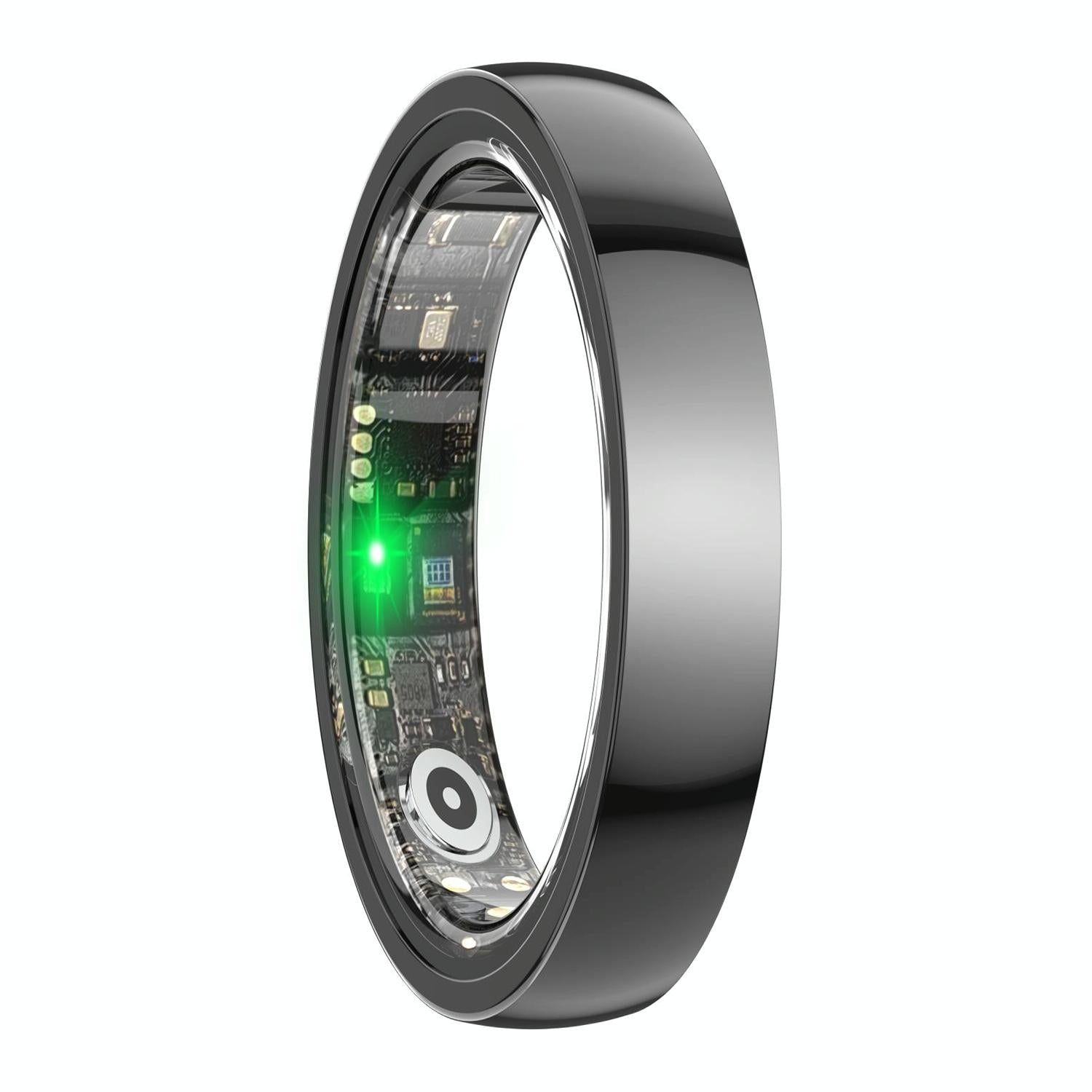 Smart Ring With Heart Rate Blood Oxygen Sleep & Sports Modes - Size 12 - Black