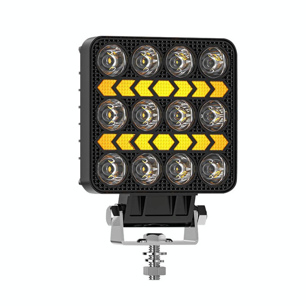 4 Inch Square Mixed Luminous Double Arrow Angel Eye Car Work Light