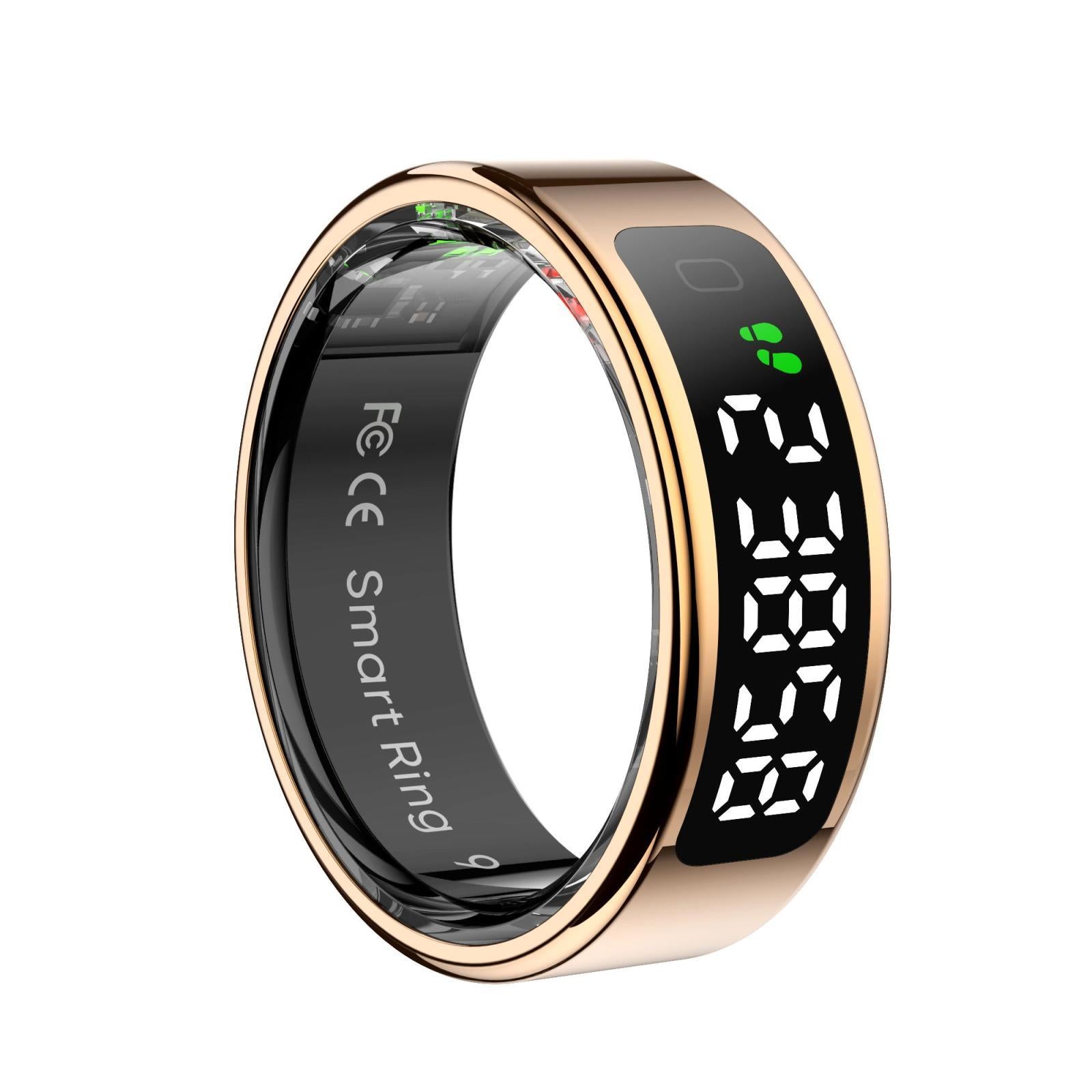 Smart Ring Heart Rate Blood Oxygen Sleep Sports Size 9 - Black