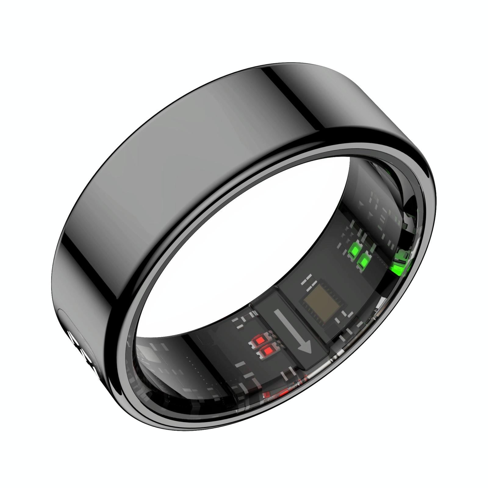 Smart Ring Heart Rate Blood Oxygen Sleep Sports Size 9 - Black