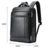 Large-Capacity Business Laptop Backpack With Usb & Type-C Port - Black First-Layer Cowhide