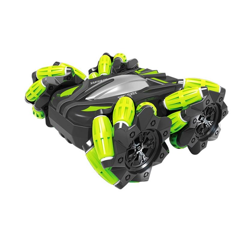 Double-sided Flip Drift Remote Control Toy Stunt Car for Children - Black Green