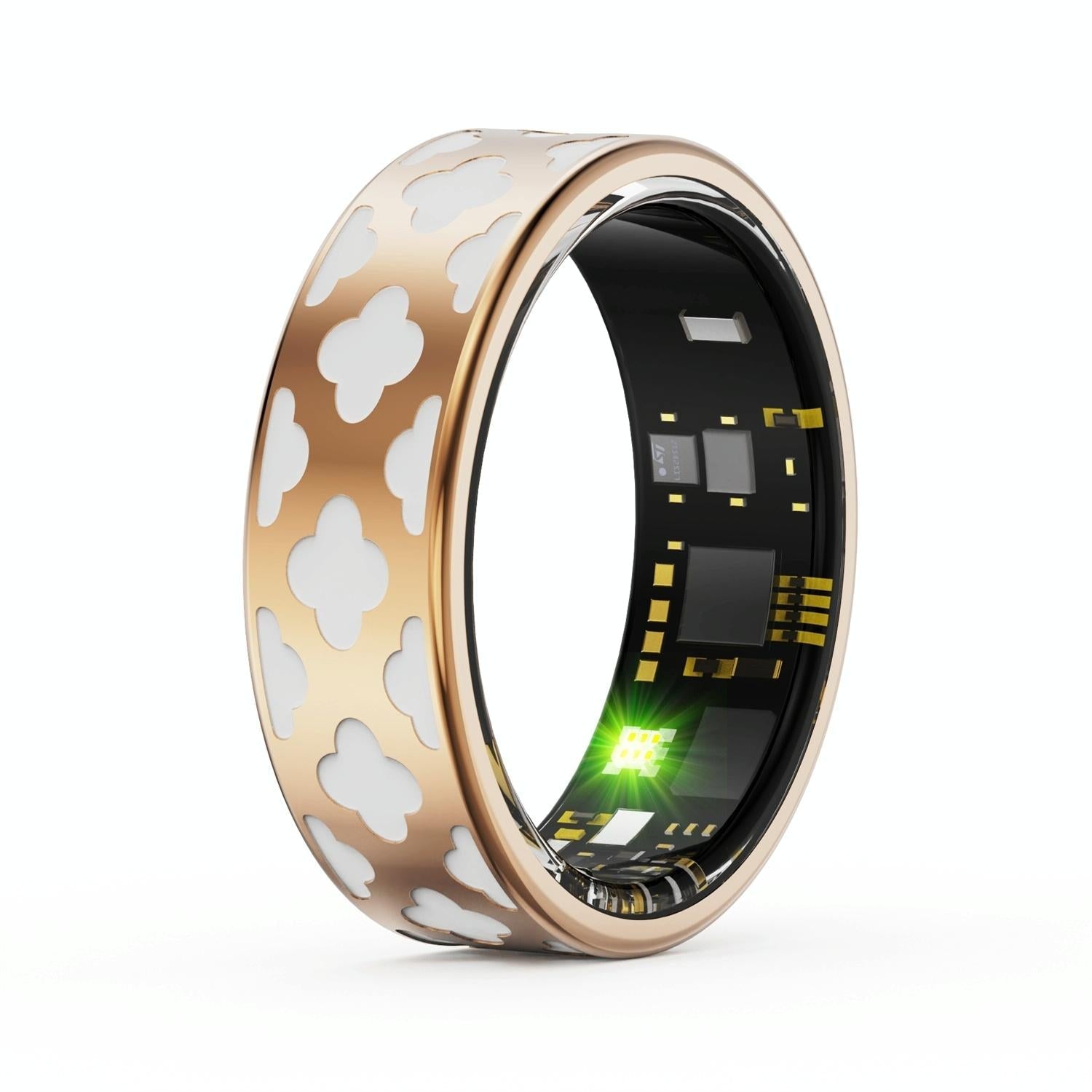 Smart Ring With Heart Rate Blood Oxygen Sleep Monitoring - Rose Gold Size 7