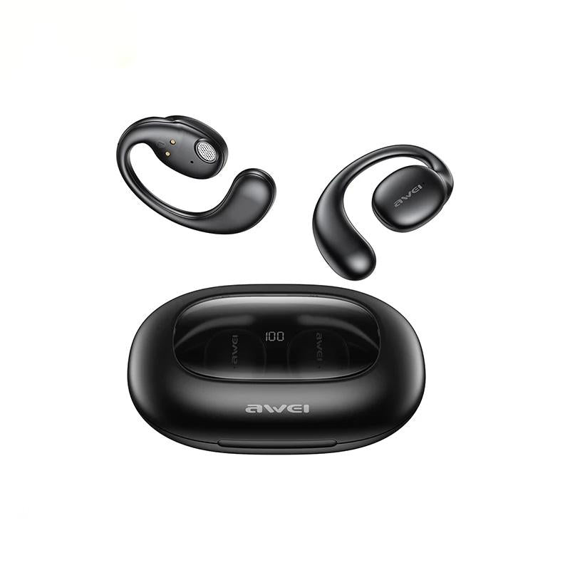 Black T80 Sport Tws Bluetooth Earbuds with Air Conduction