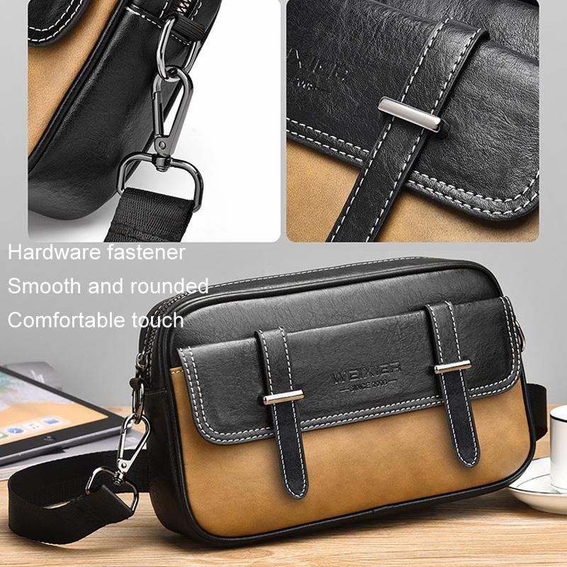 Waterproof Shoulder Crossbody Bag For Men Wear Resistant Design - Black