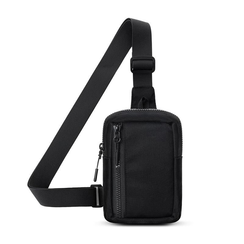 Crossbody Chest Pack For Outdoor Sports Unisex Cell Phone Bag - Black