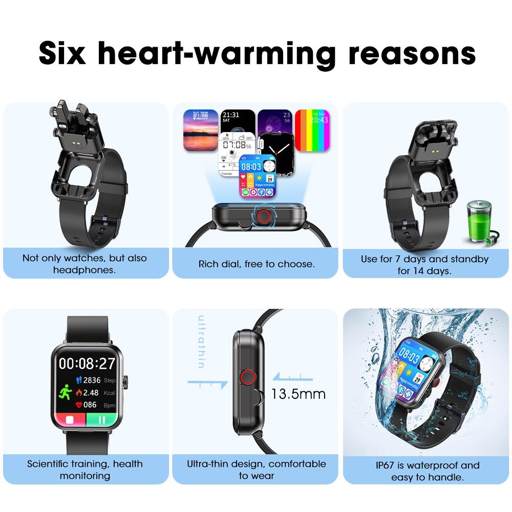 Bluetooth Call Health Monitoring Smart Bracelet - Compact Design