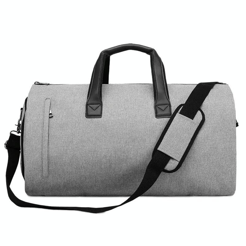 Shoe Compartment Travel Suit Bag - Compact & Organized - Light Grey