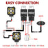 4 Inch Square Mixed Luminous X - Shaped Angel Eye Car Work Light