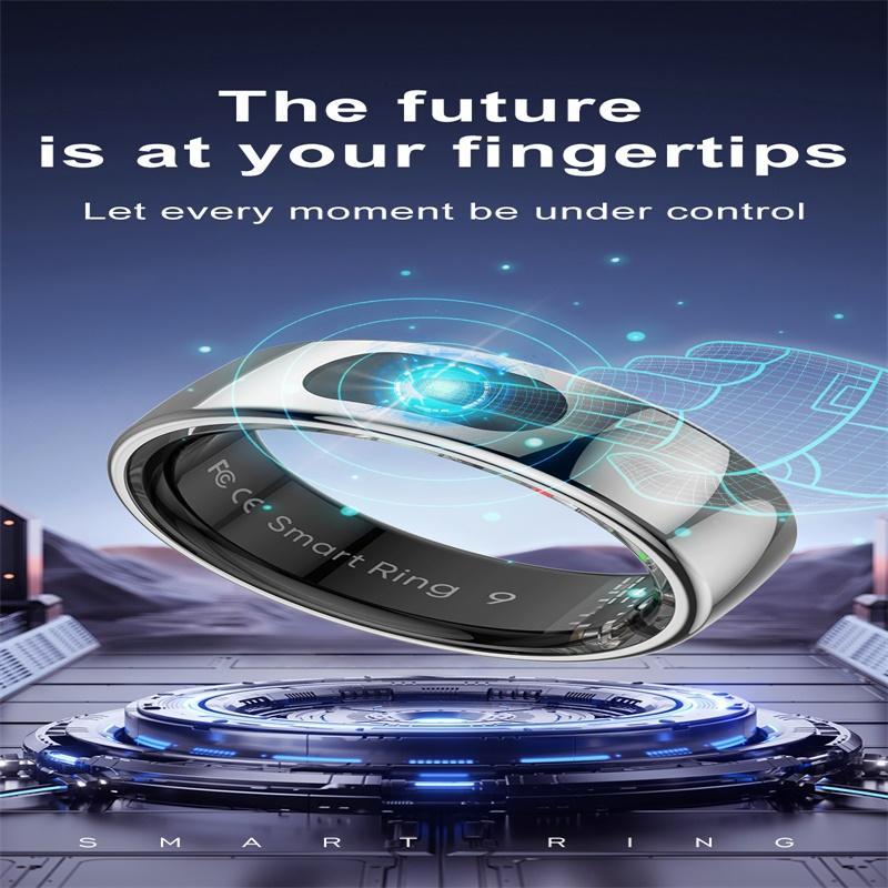 Smart Ring Heart Rate Blood Oxygen Sleep Sports Size 11 - Black