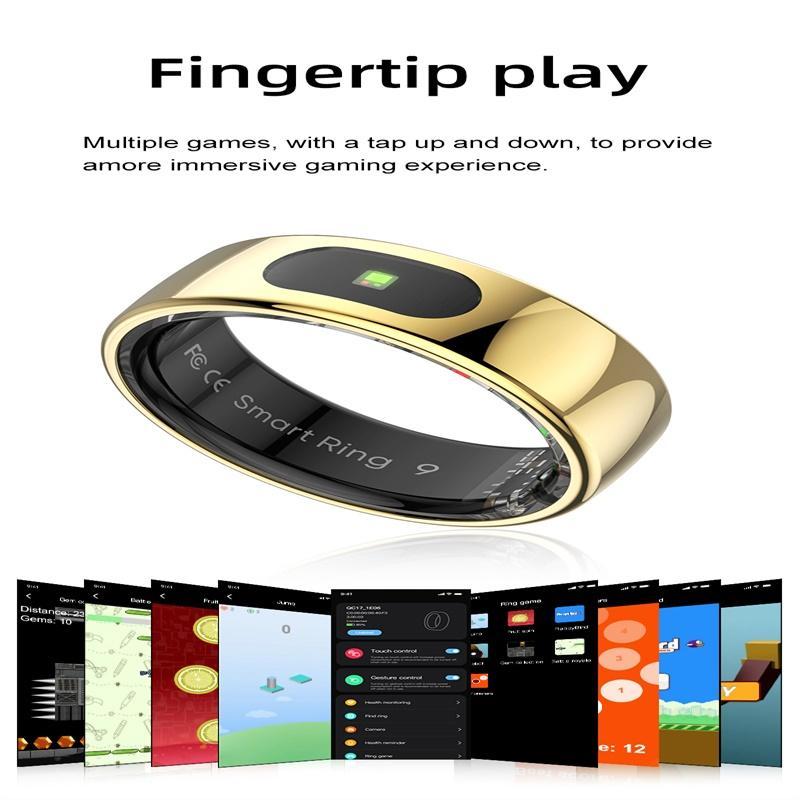 Smart Ring Heart Rate Blood Oxygen Sleep Sports Size 11 - Black