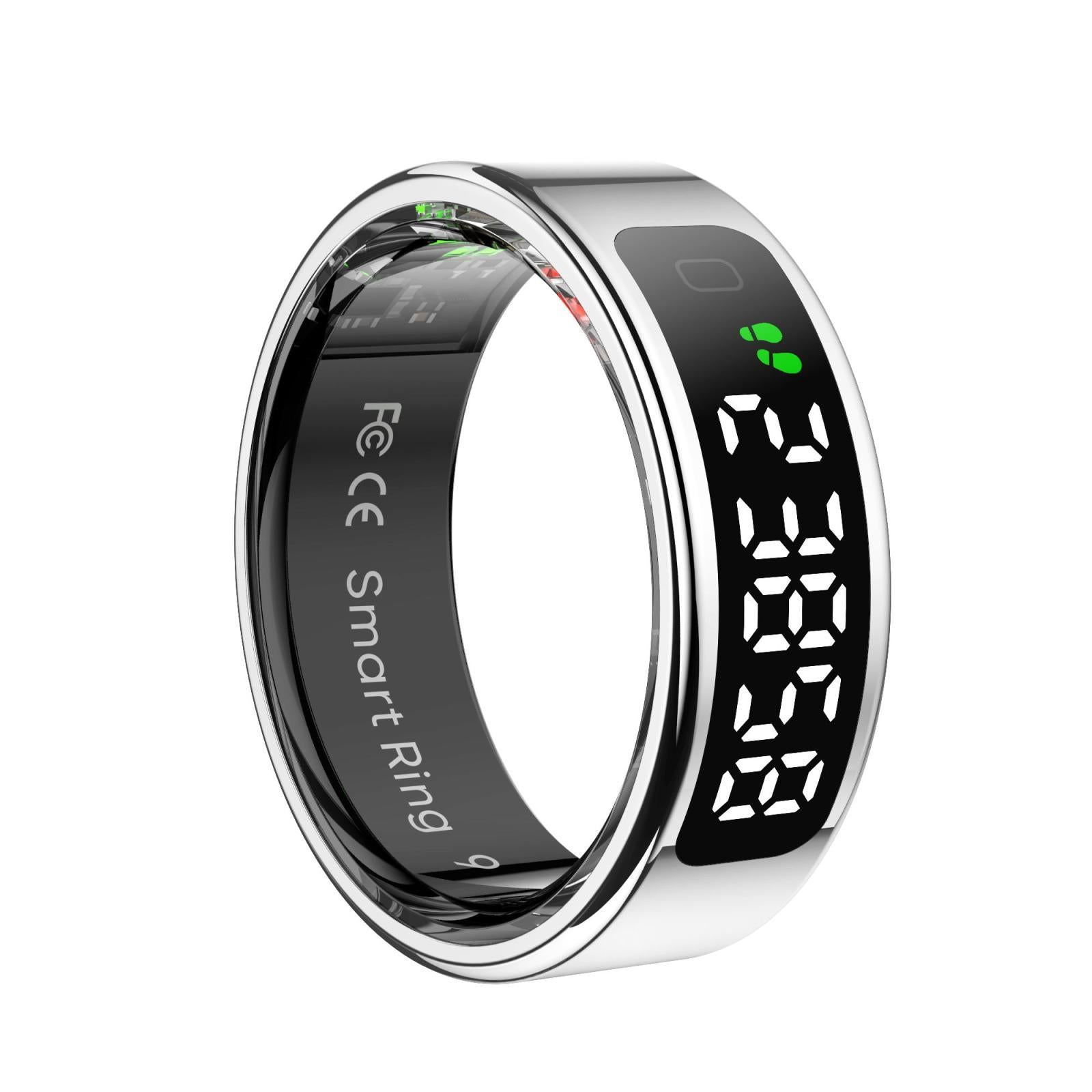 Smart Ring Heart Rate Blood Oxygen Sleep Sports Size 13 - Black