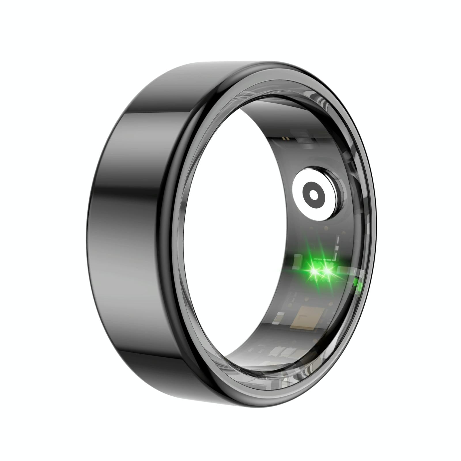 Smart Ring With Heart Rate Blood Oxygen Sleep Monitoring & Sports Modes - Size 8 - Black