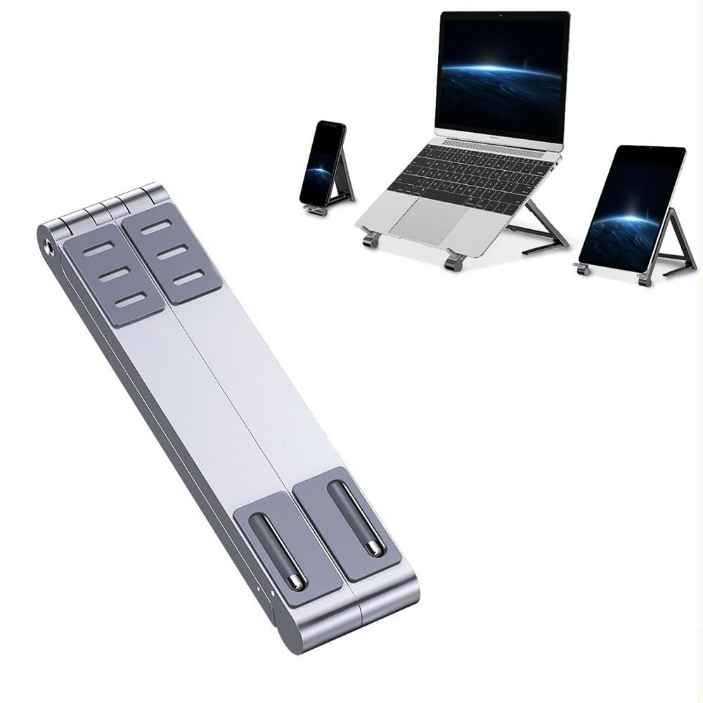 Foldable Metal Laptop Stand For Cooling And Ergonomic Use - Gray