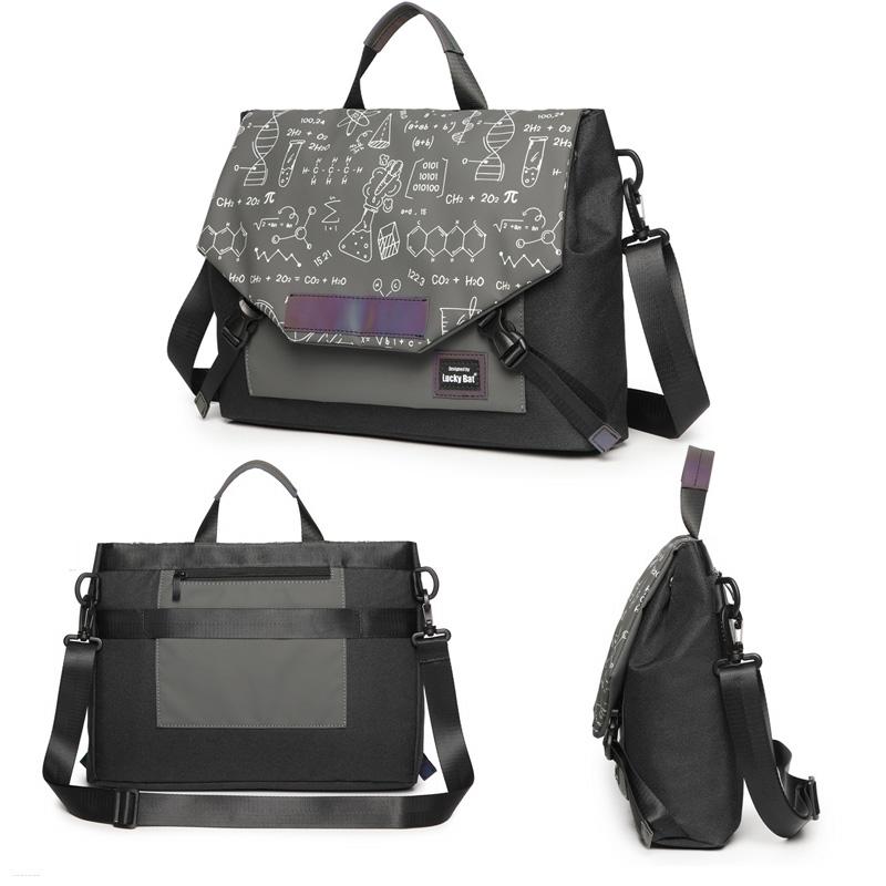 Anti-Drop Crossbody Laptop Bag - 16 Inch Airbag Design - Black Equation