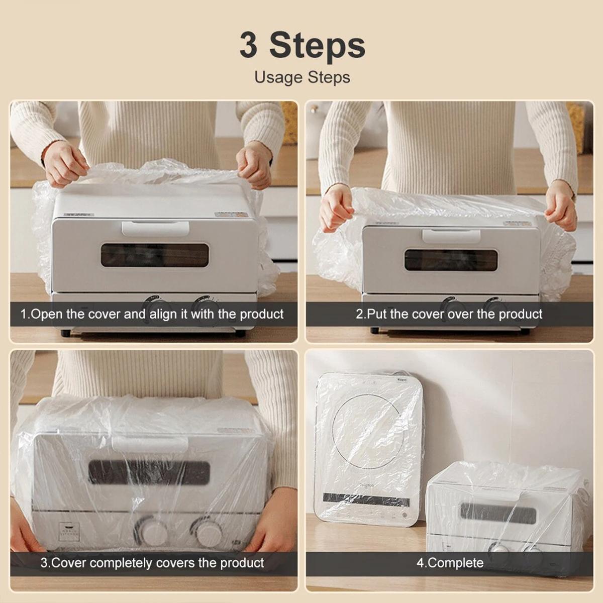 10-pack Disposable Dust Covers for Electric Cooker and Oven - 120x120cm White - 90X120Cm