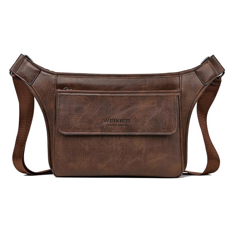 Large Capacity Crossbody Bag For Men D808 Single Shoulder Bag - Dark Brown