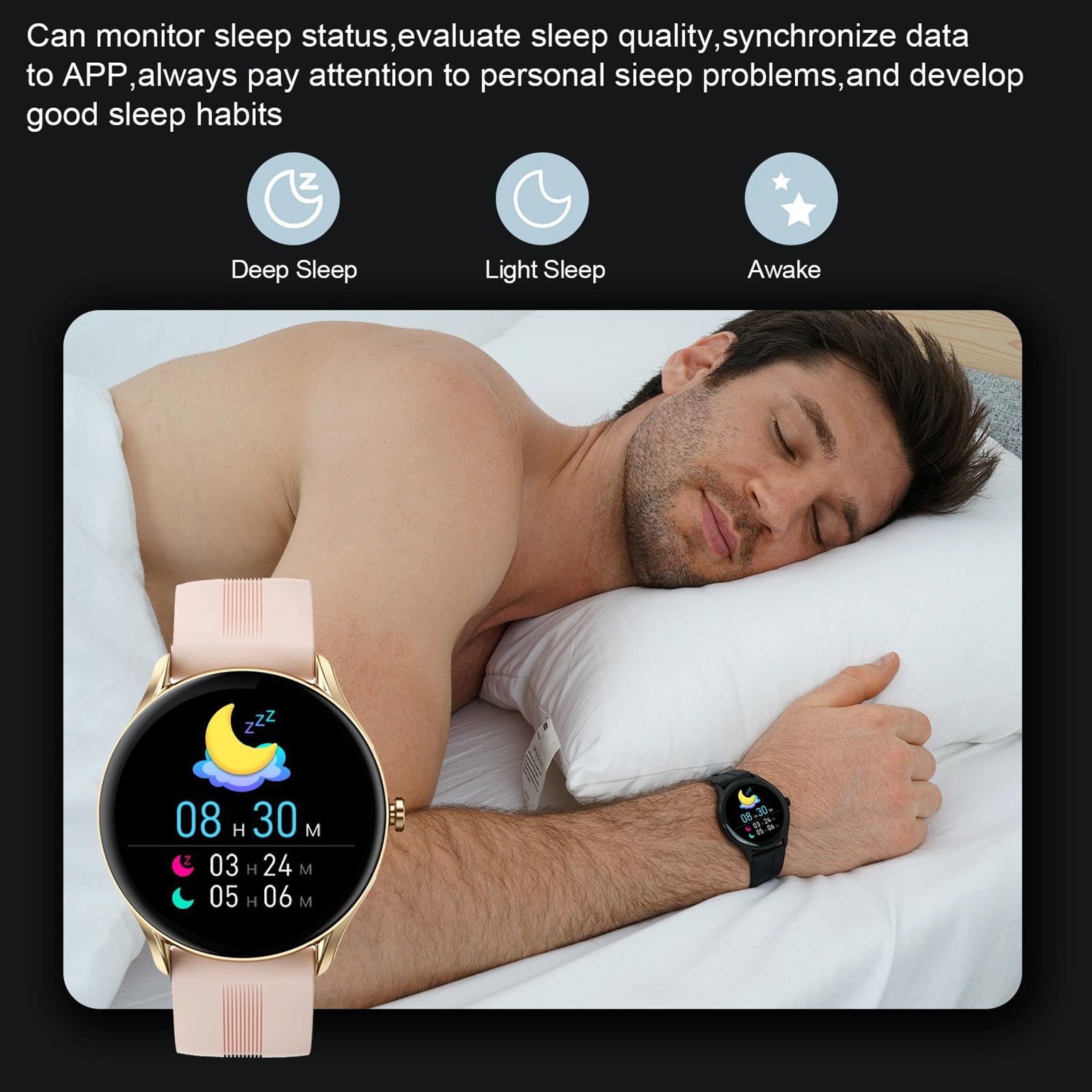 Smart Wristband With Sleep And Heart Monitoring Options - Rose Gold