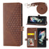Leather Grid Texture Phone Case with Lanyard for Samsung Galaxy z Fold 4 - Red