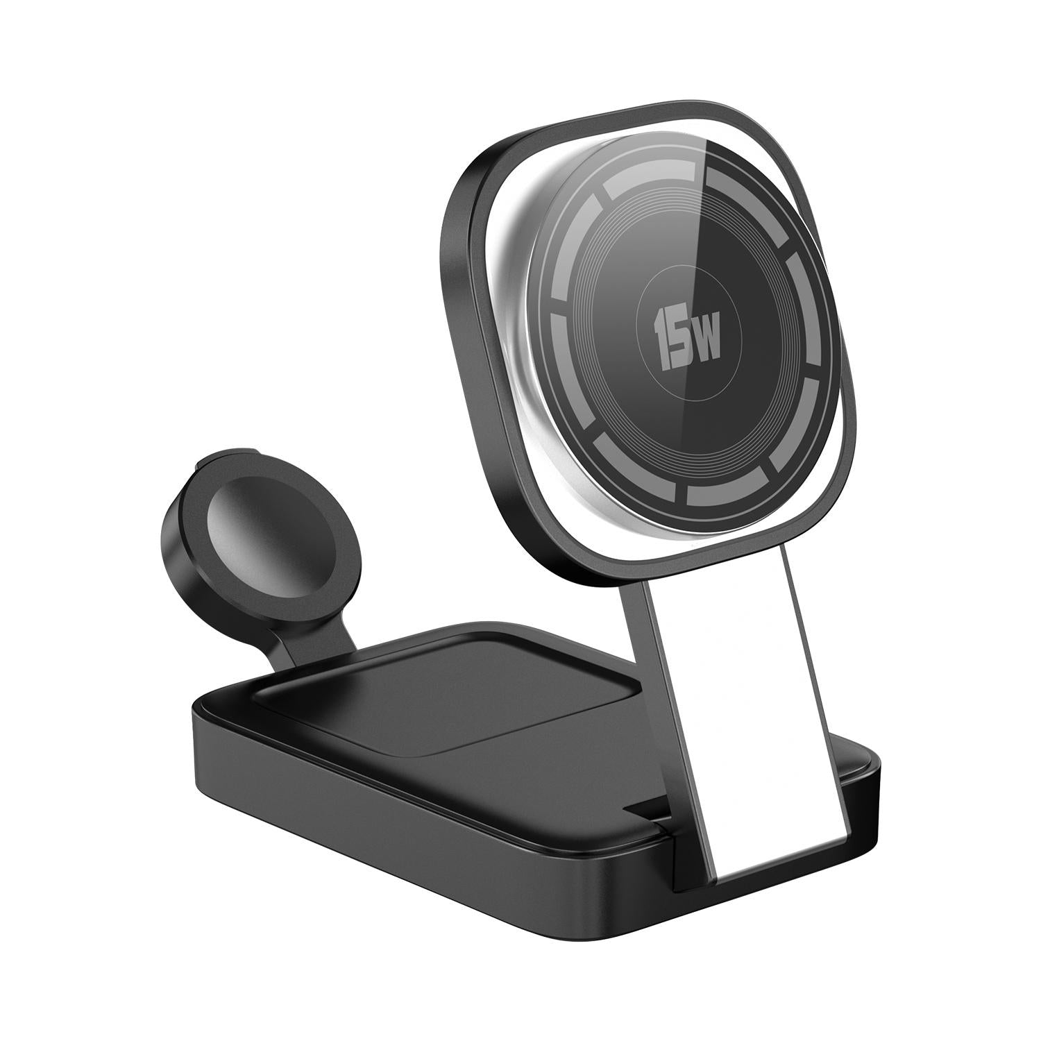 3 In 1 Magnetic Wireless Charger With Led Light - White