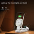3 In 1 Magnetic Wireless Charger With Led Light - White