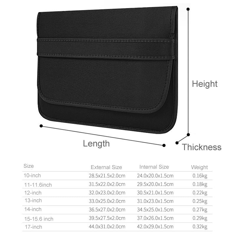 Horizontal Flap Clutch Bag With Neoprene Laptop Lining - Blue - 12 Inch