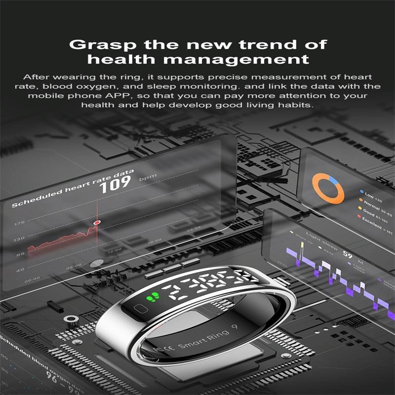 12 Size R11 Smart Ring Heart Rate Oxygen Sleep Sports - Gold