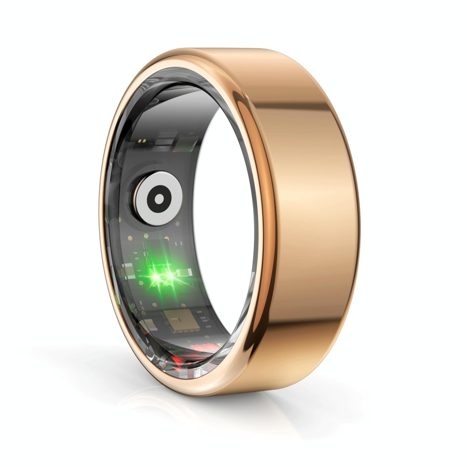 Smart Ring With Heart Rate Blood Oxygen Sleep Monitoring & Sports Modes - Size 8 - Gold