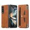 Leather Folding Phone Case for Samsung Galaxy z Fold 4 - Brown