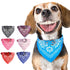 Adjustable Dog Bandana Leather Printed Soft Scarf Collar Neckerchief For Puppy Pet - Size M - Black