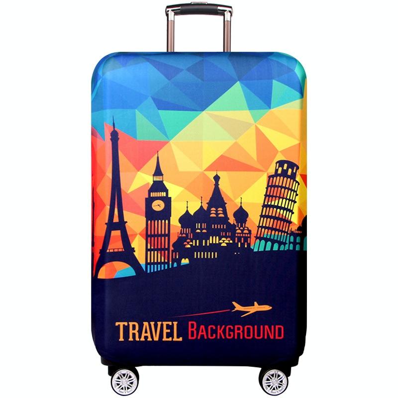 Medium Elastic Luggage Cover - Thick Wear-Resistant Anti-Dust Protection - European Sights