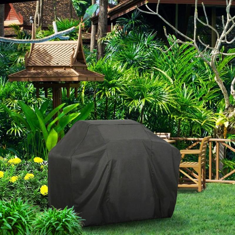 Waterproof Bbq Grill Cover - Anti-uv Dust-proof 210d Oxford Cloth - 170x61x117cm - Black