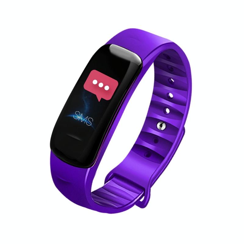Smart Bracelet With Call Reminder Hr / Bp Monitoring Sleep / Sedentary Tracking And Remote Control - Black