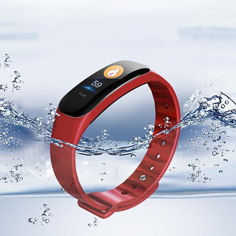 Smart Bracelet With Call Reminder Hr / Bp Monitoring Sleep / Sedentary Tracking And Remote Control - Black