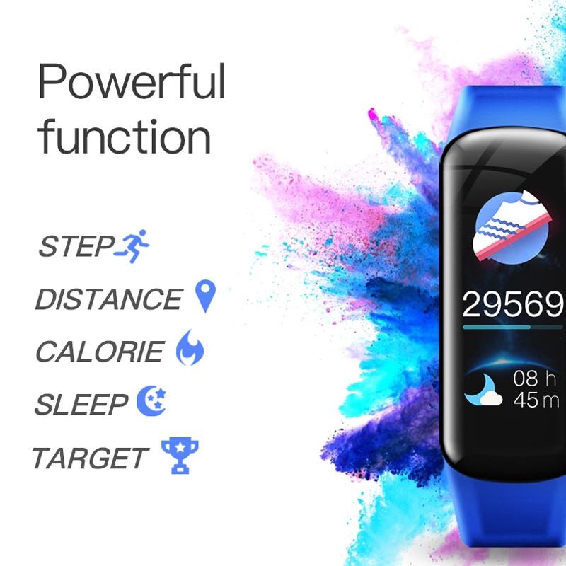 Smart Bracelet With Call Reminder Hr / Bp Monitoring Sleep / Sedentary Tracking And Remote Control - Black