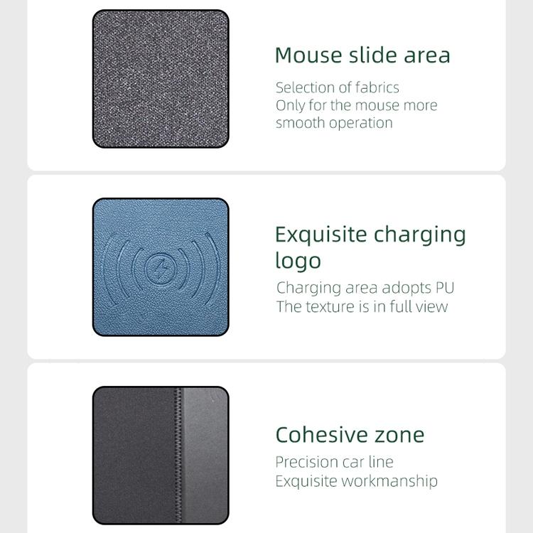 10W Qi Wireless Charger Mouse Pad 26.2 X 19.8 X 0.65Cm - Black