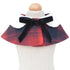 Dog Shawl Small Cloak Pet Bow Ttie Saliva Towel Pet Accessories - Size L - Black White Grid