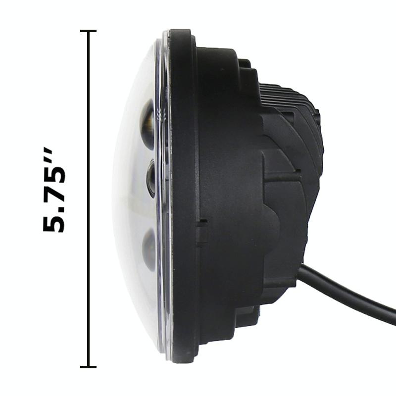 5.75 Inch Dc12V 6000K - 6500K 40W Car Led Headlight For Harley Black