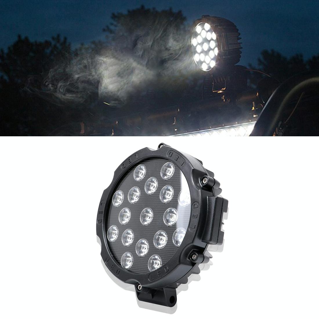 2 Pcs 3500Lm 6500K White Light 17 Led Waterproof Car Boat Marine Work Lights Spotlight Led Bulbs 30 Degrees Adjustable Dc 10 - 30V - Black