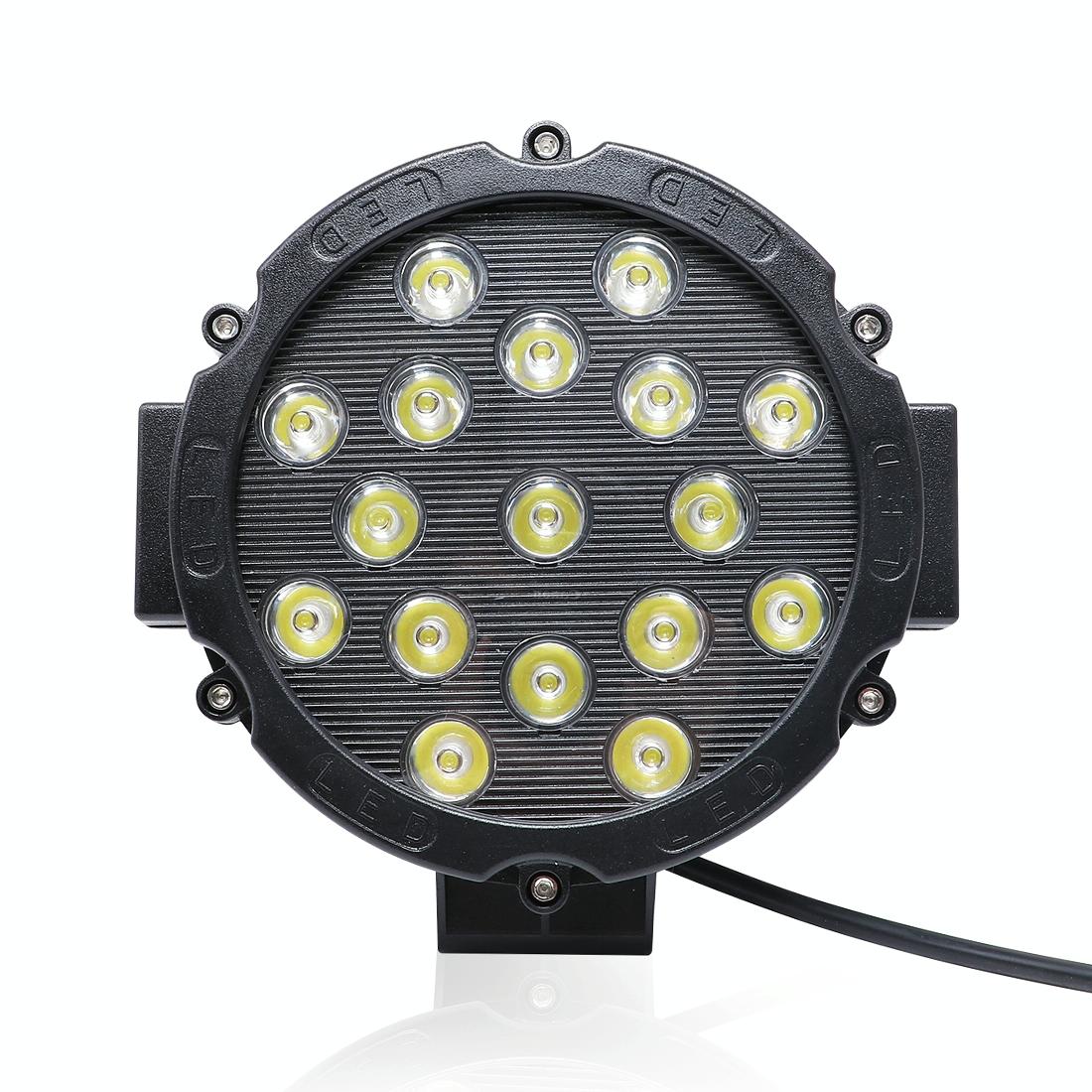 2 Pcs 3500Lm 6500K White Light 17 Led Waterproof Car Boat Marine Work Lights Spotlight Led Bulbs 30 Degrees Adjustable Dc 10 - 30V - Black