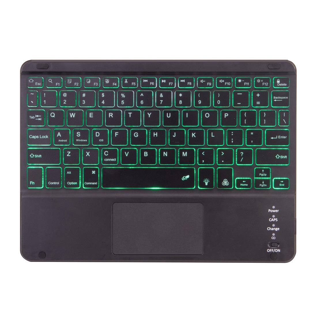 Detachable Bluetooth Keyboard Tablet Case For Ipad Pro 11 With Touchpad Pen Slot & Backlight - Plain Texture - Black