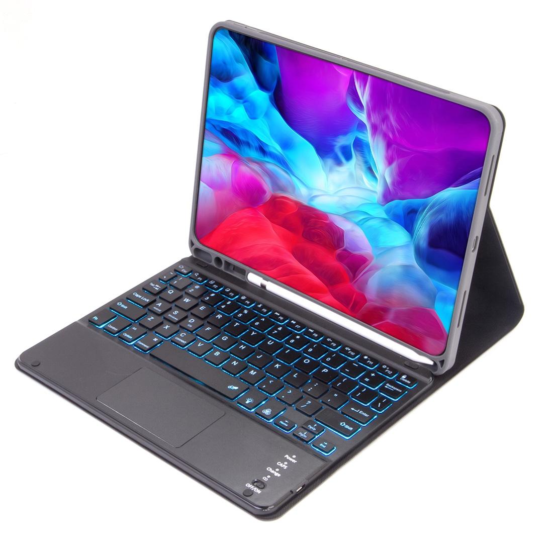 Detachable Bluetooth Keyboard Tablet Case For Ipad Pro 11 With Touchpad Pen Slot & Backlight - Plain Texture - Black